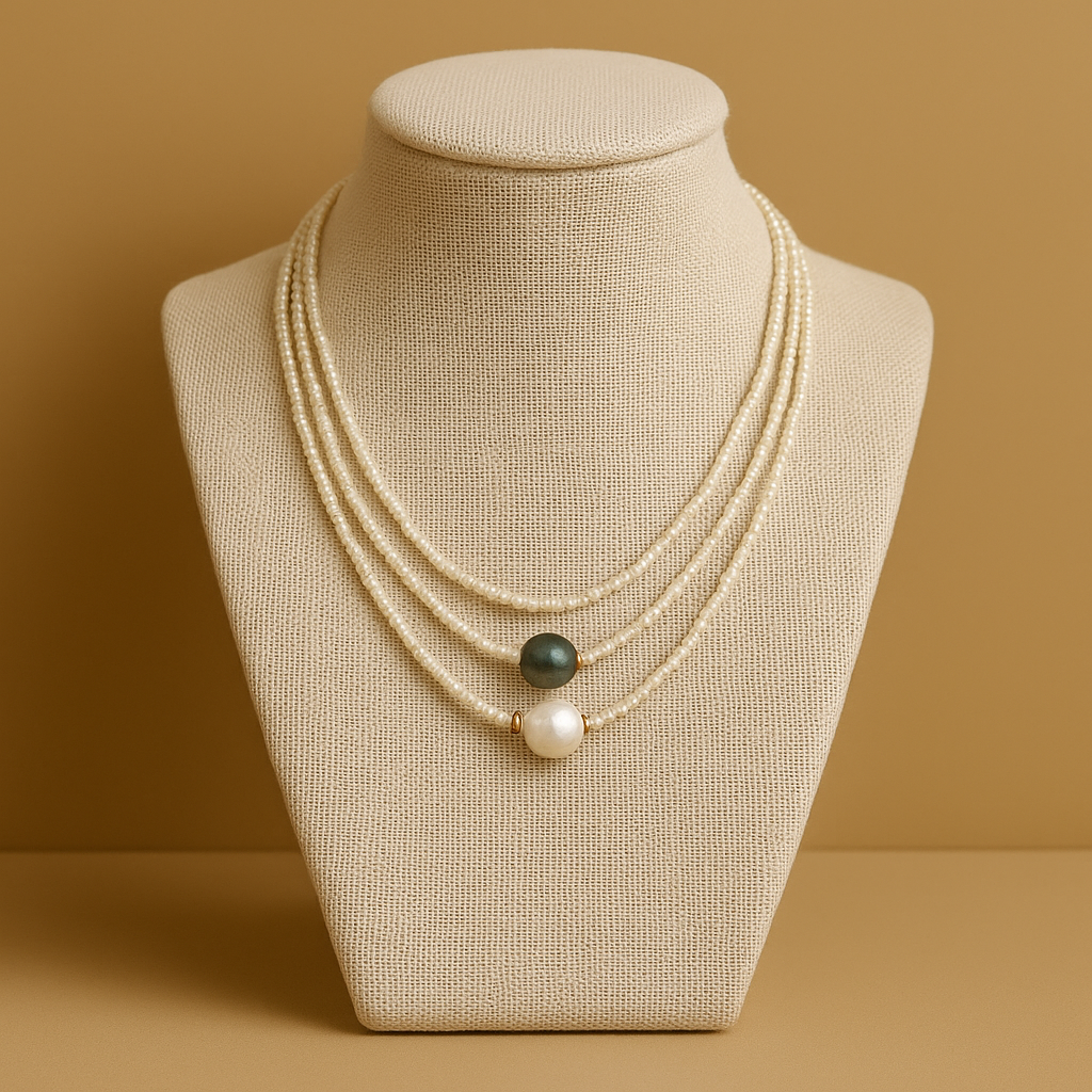 Colar de pérolas de água doce antigas