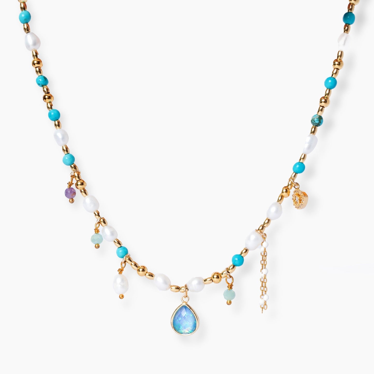 Colar Intenso de Opala e Pérola