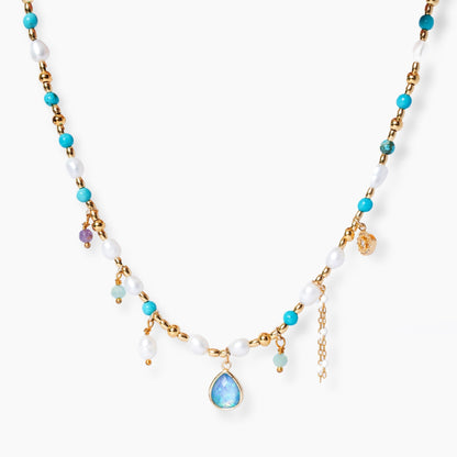 Colar Intenso de Opala e Pérola