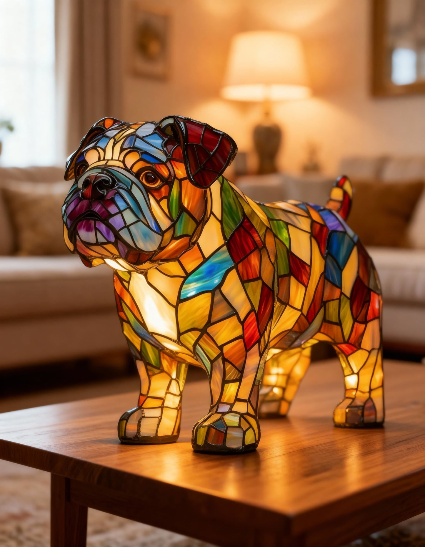 LUMIBULLDOG | LÂMPADA DE VIDRO COLORIDO VIBRANTE