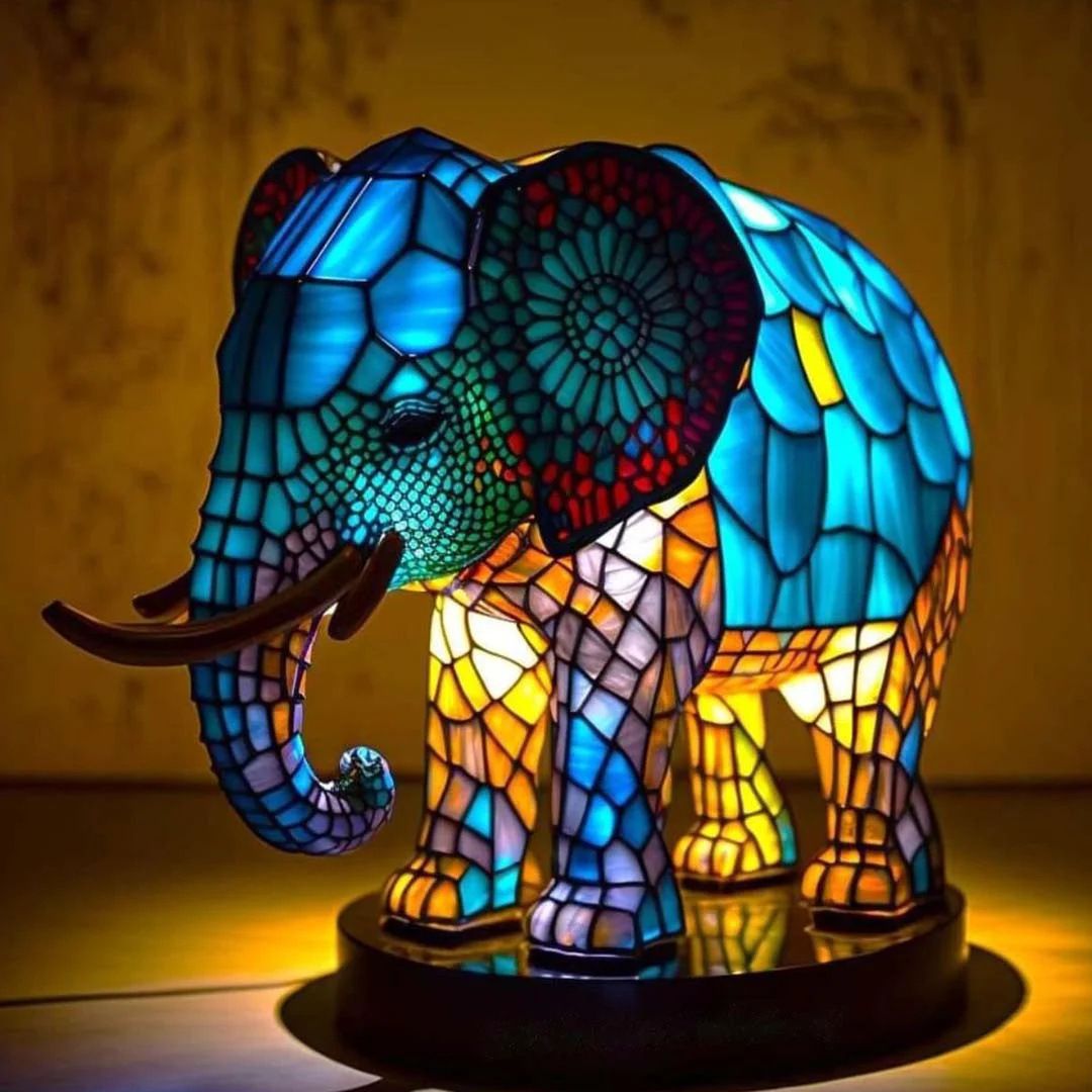 ELEGLOW | ELEFANTE DE VIDRO MANCHADO VIBRANTE