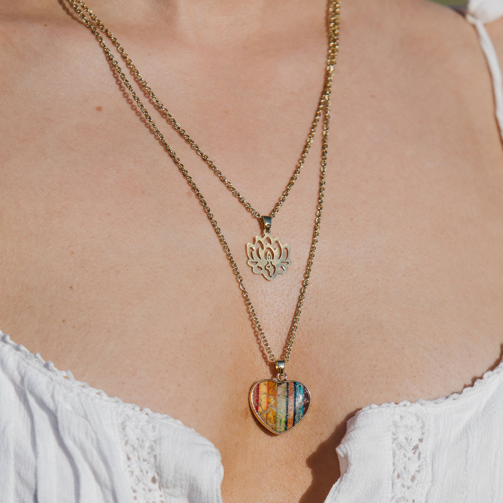 Colar de Lótus de Jasper