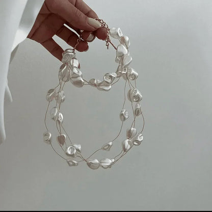 Conjunto de Colar e Pulseira de Pérolas Luminosas