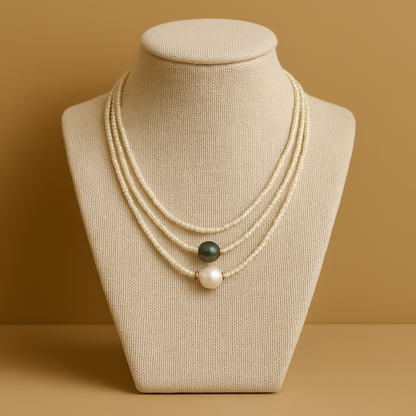 Colar de pérolas de água doce antigas